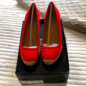 J.Crew Wedged Espadrilles Ruby Red